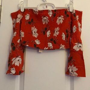 Off shoulder crop top